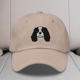 Cavalier King Charles Spaniel Head (Black & White) Embroidered Hat