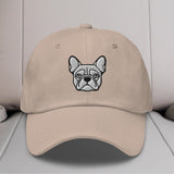 French Bulldog Head Embroidered Hat