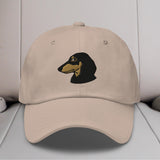 Dachshund Head (Black & Tan) Embroidered Hat