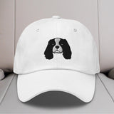 Cavalier King Charles Spaniel Head (Black & White) Embroidered Hat