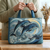 Quilted Tote Bag - Ocean Dolphin